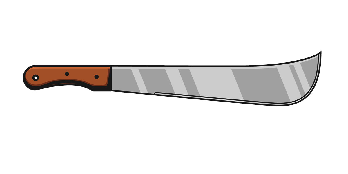 African Panga machete — broad blade for bush clearing